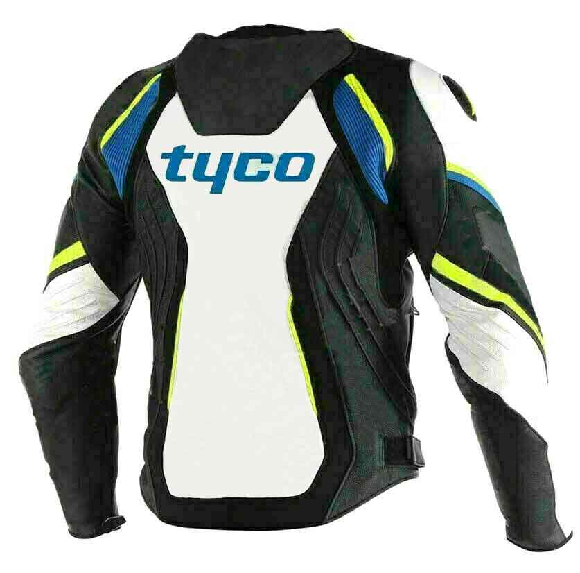 BMW Black White Motorcycle Racing Leather Jacket back 2