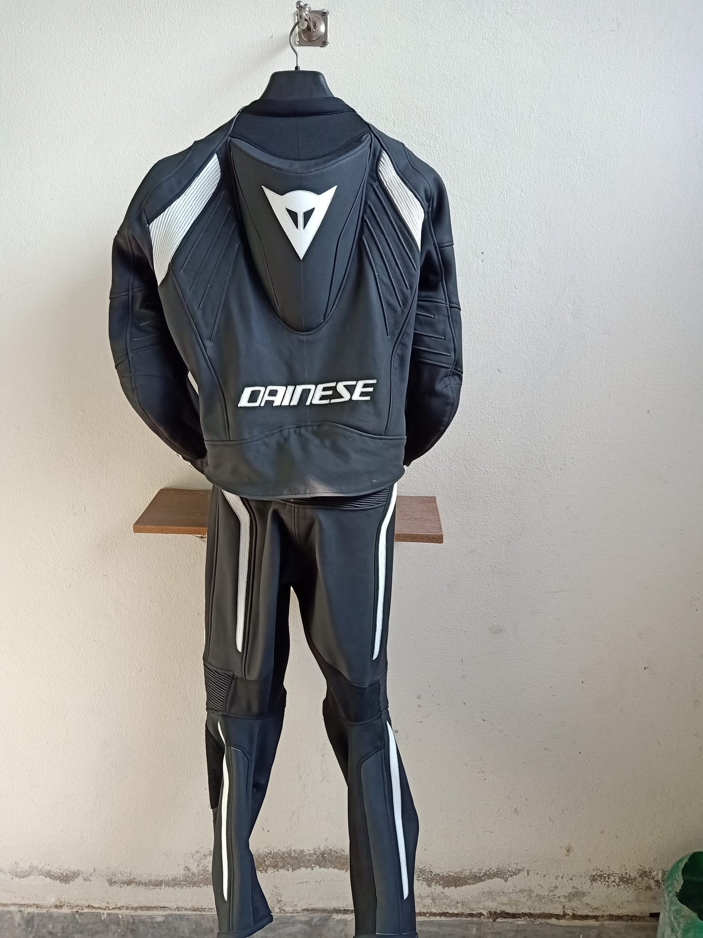 Laguna Seca One Piece Perforated Motorcycle Leather Suit Black/White