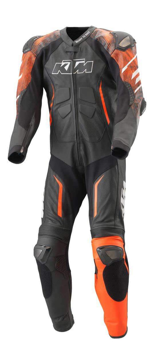 KTM rapid 2 Black motorcycle racing leather suit front