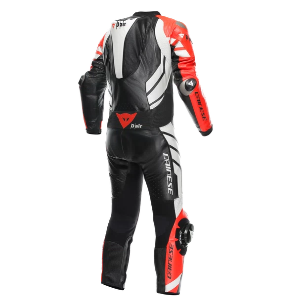 MUGELLO 3 Perforated 1PC LEATHER SUIT BLACK/FLUO-RED/WHITE back