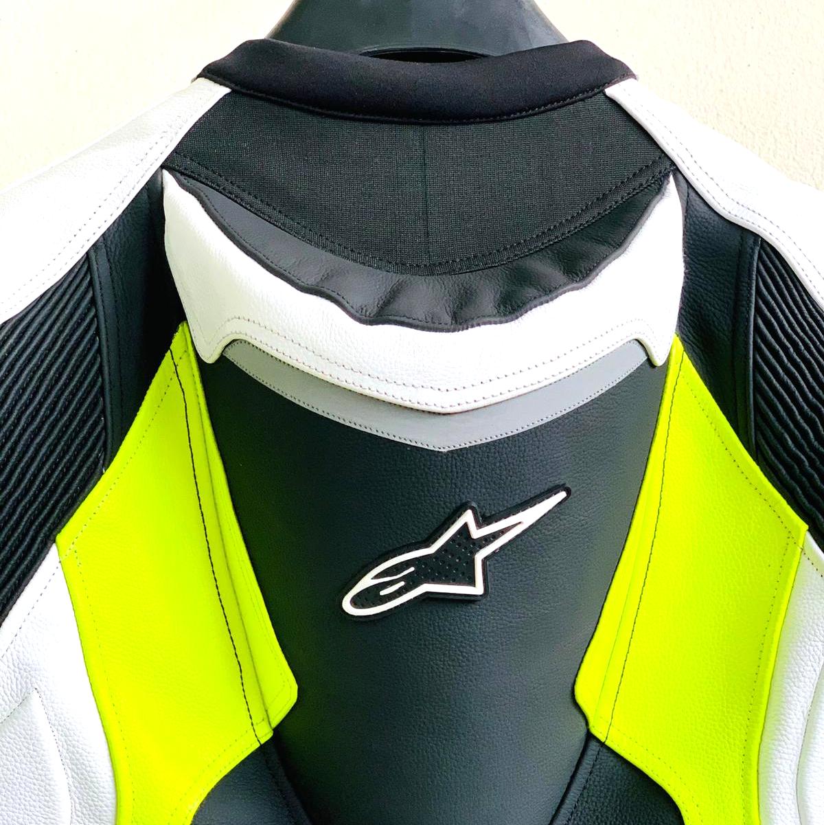 Damoto Celer Motorbike Leather Motorcycle Jacket Black/Yellow/White