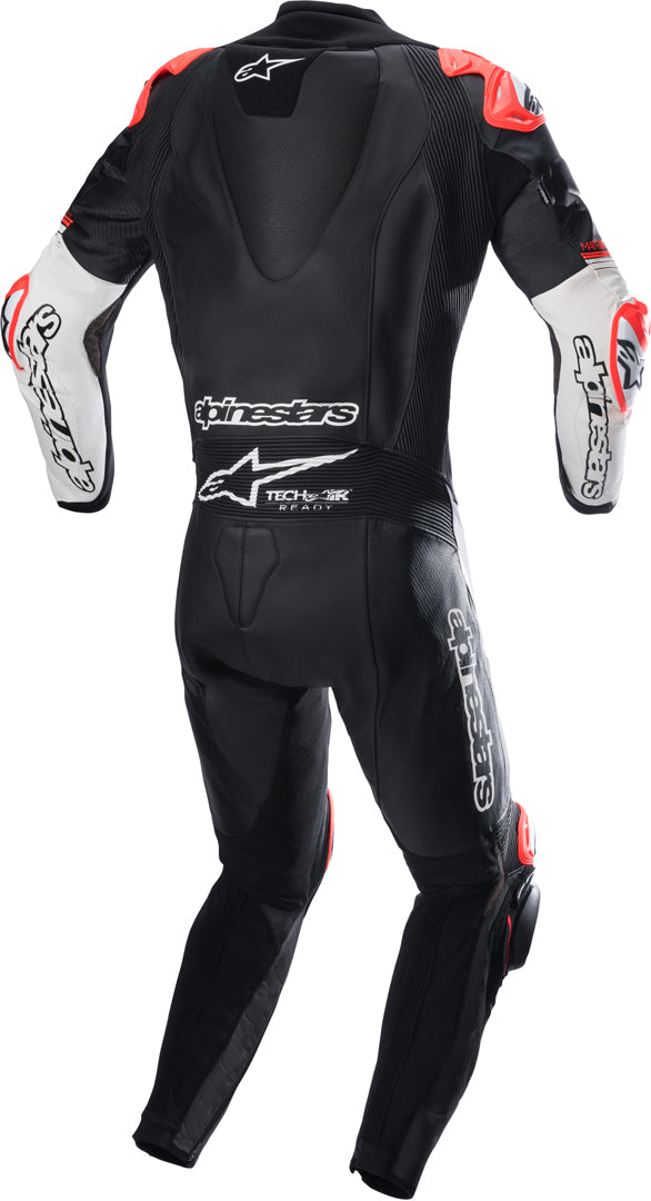 GP Tech 4 One Piece Motorcycle Leather Suit Black / White