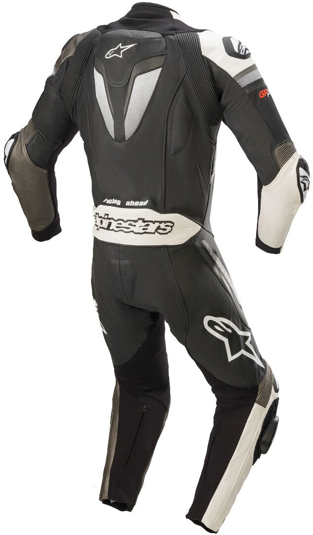 GP Plus V3 Replica One Piece Motorcycle Leather Suit Gray / Black / White