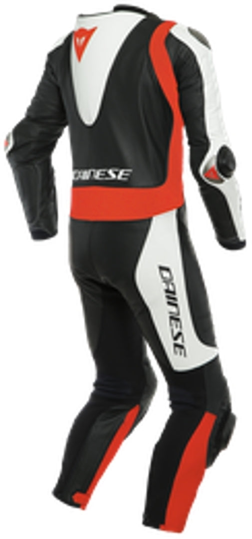 Laguna Seca 5 One Piece Perforated Motorcycle Leather Suit Black / White / Red