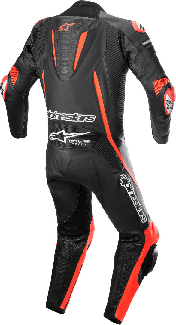 Fusion One Piece Motorcycle Leather Suit Black / Red