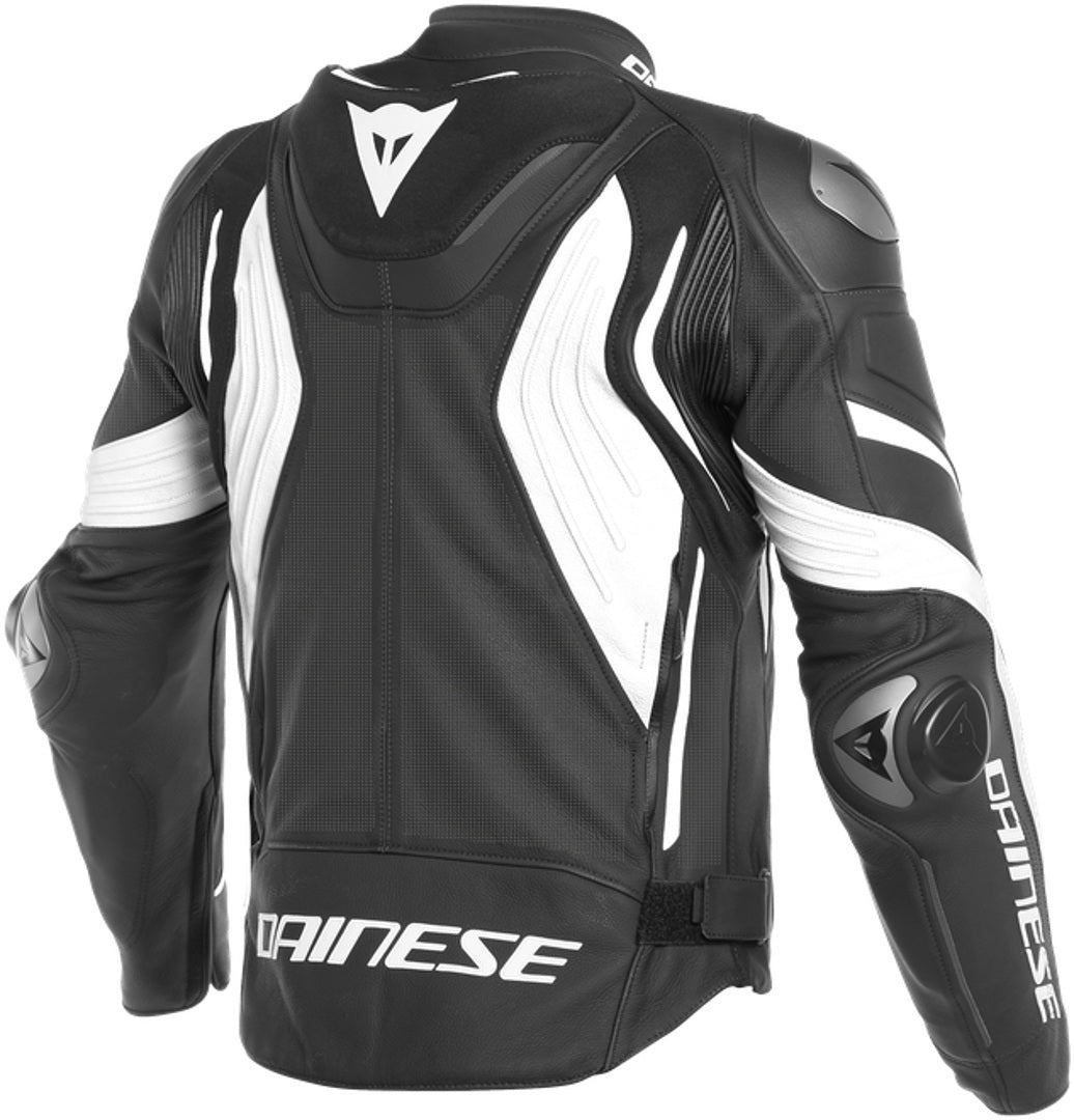 Super Speed 3 Perforated Motorcycle Leather Jacket Black / White