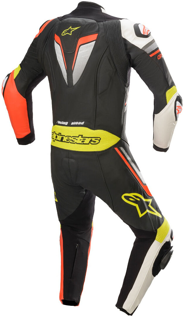 GP Plus V3 Replica One Piece Motorcycle Leather Suit Orange / Black / White