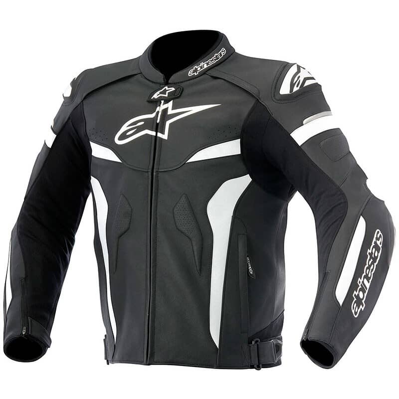 DA Moto Leather Jacket Motorcycle CELER Leather Jacket Black White