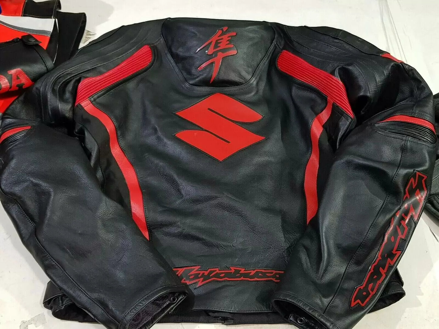 Suzuki Hayabusa Red Black Motorcycle Jacket 2