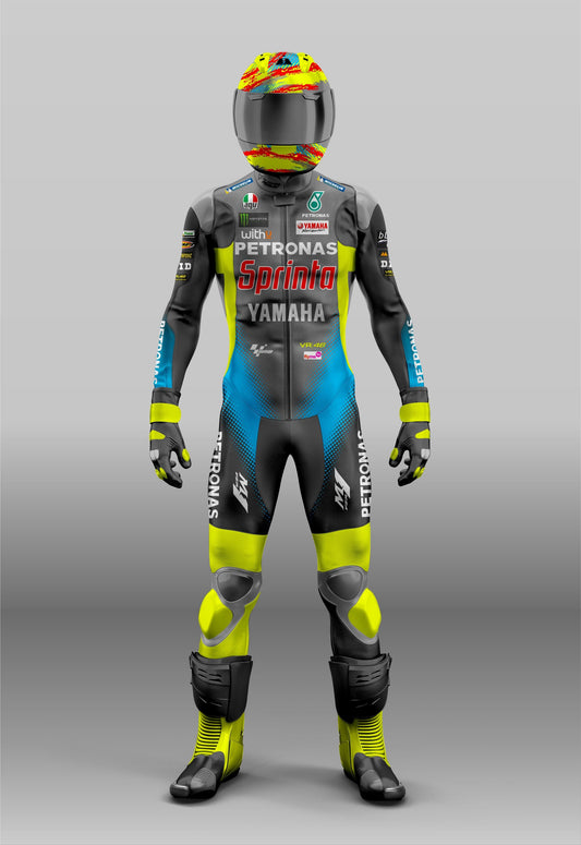 Yamaha Custom Design Petronos VR-46 MotoGP Custom Made Leather Protective Racing Suit - Motorcycle Suit - Unisex 1