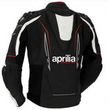 Aprilia Black And White Motorcycle Racing Leather Jacket