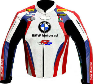 BMW Motorrad Motorcycle White And Blue Leather Jacket