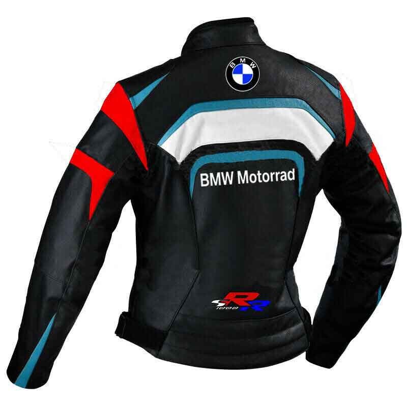 Black BMW Motorrad Motorcycle S1000RR Leather Jacket back