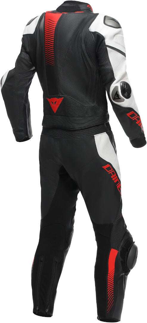 Customized Laguna Seca 6 Leather Motorcycle Motorbike Suit White Black back