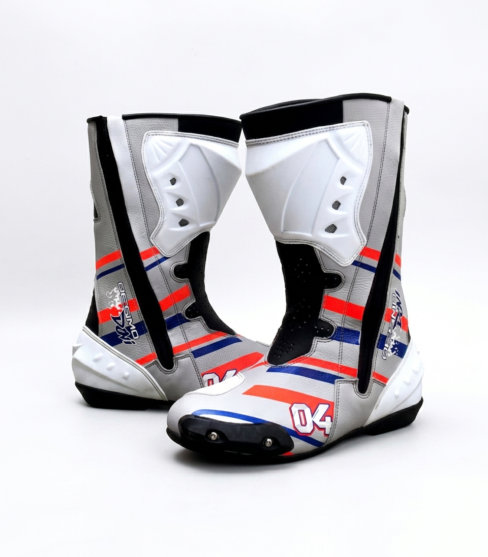 Andrea Dovizioso 04 Ducati MotoGP 2018 Leather Race Boots
