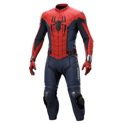 Spiderman Motorcycle Motorbike Leather Racing Suit