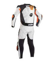 KTM White And Black Motorcycle Racing Leather Suit