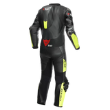 MISANO 3 Perforated 1PC LEATHER SUIT BLACK/ANTHRACITE/FLUO-YELLOW