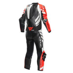 MUGELLO 3 Perforated 1PC LEATHER SUIT BLACK/FLUO-RED/WHITE