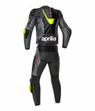 Black Aprilia Motorcycle Racing Leather Suit