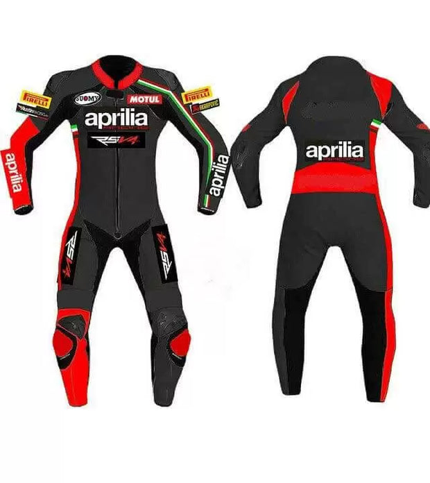 Aprilia Motorcycle Black Racing Leather Suit