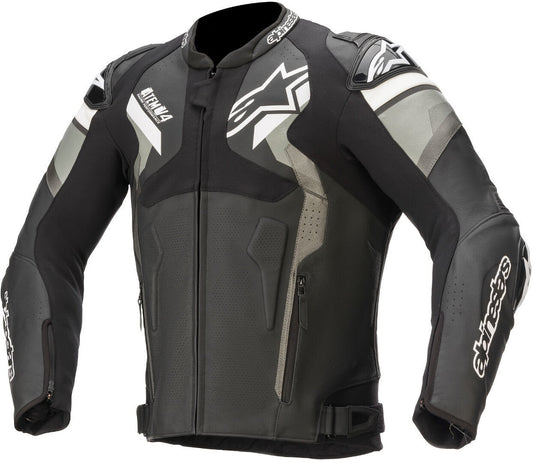 Damoto Atem V4 Motorcycle Leather Jacket Black/Gray/White