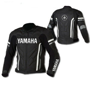 DAJ 0232  Yamaha black Motorbike Riding Leather Racing Jacket