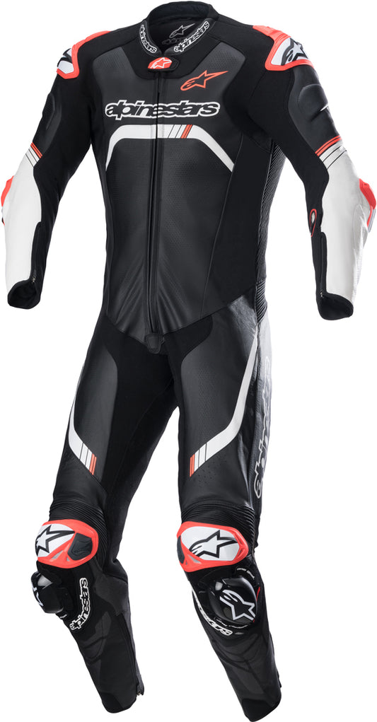 GP Tech 4 One Piece Motorcycle Leather Suit Black / White
