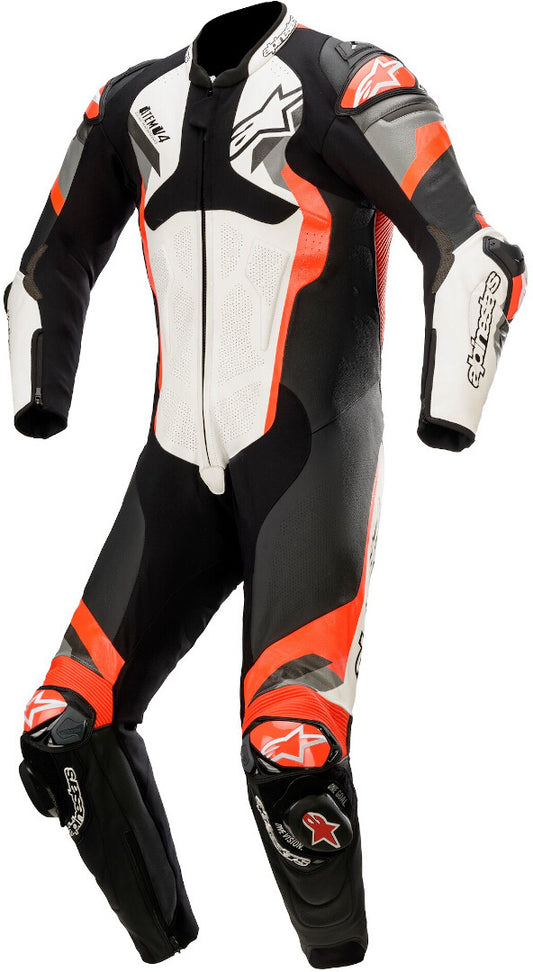 Atem V4 One Piece Motorcycle Leather Suit Black / White / Red