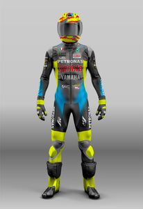Yamaha Custom Design Petronos VR-46 MotoGP Custom Made Leather Protective Racing Suit - Motorcycle Suit - Unisex