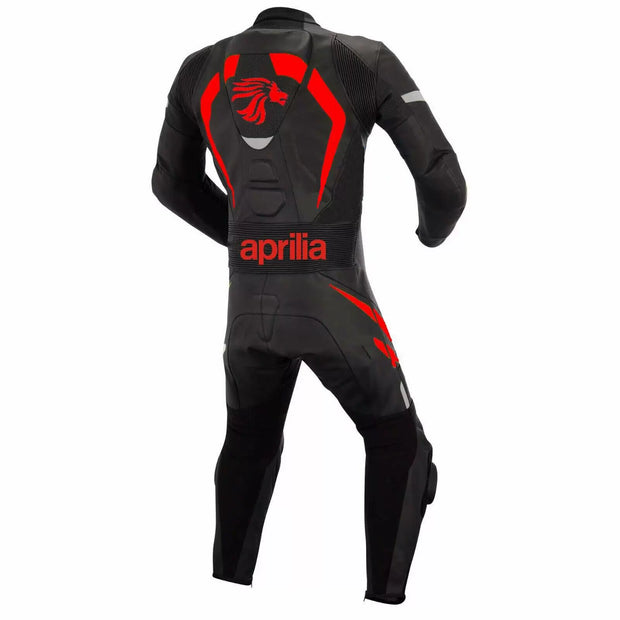 Aprilia Motorcycle Black And Red Leather Suit