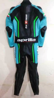 Aprilia Motorcycle Racing Black And Blue Leather Suit