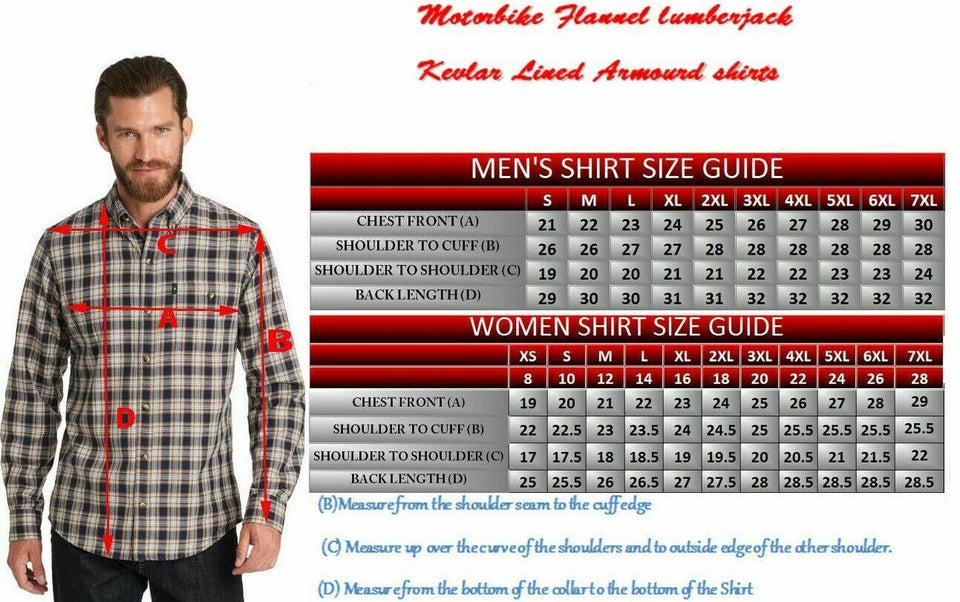 DAT 03 Motorcycle Flannel Lumberjack Shirt with Dupont™Kevlar® CE Armour