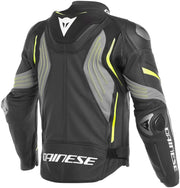 Super Speed 3 Perforated Motorcycle Leather Jacket Black / Grey / Yellow