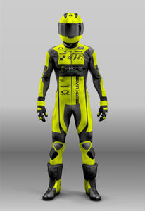 VR-46 Monster Energy Custom Design MotoGP Motorcycle Leather Protective Racing Suit - Track / Street Riding Gear