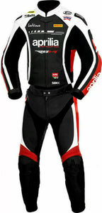 Aprilia RSV4 Motorcycle Racing Black Leather Suit