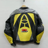 Suzuki GSXR Motorcycle Yellow And Black Leather Jacket