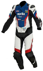 Aprilia Motorcycle Racing Blue And Black Leather Suit