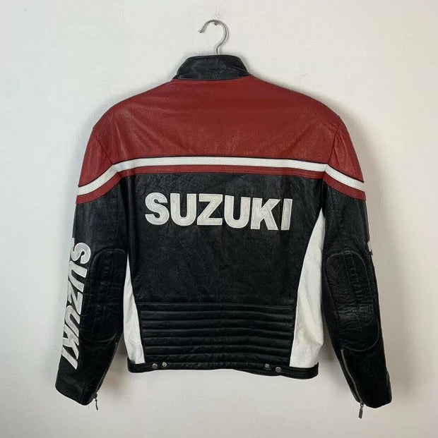 Suzuki Team Motul Motorcycle Racing Leather Jacket