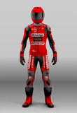 Red Color Pecco Bagnaia and Jack Miller MotoGp Ducati Custom Design Motorbike Leather Racing Suit - Custom Made - 1 Piece & 2 Piece