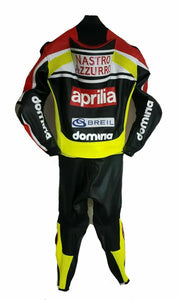 Aprilia Black Motorbike Racing Leather Suit
