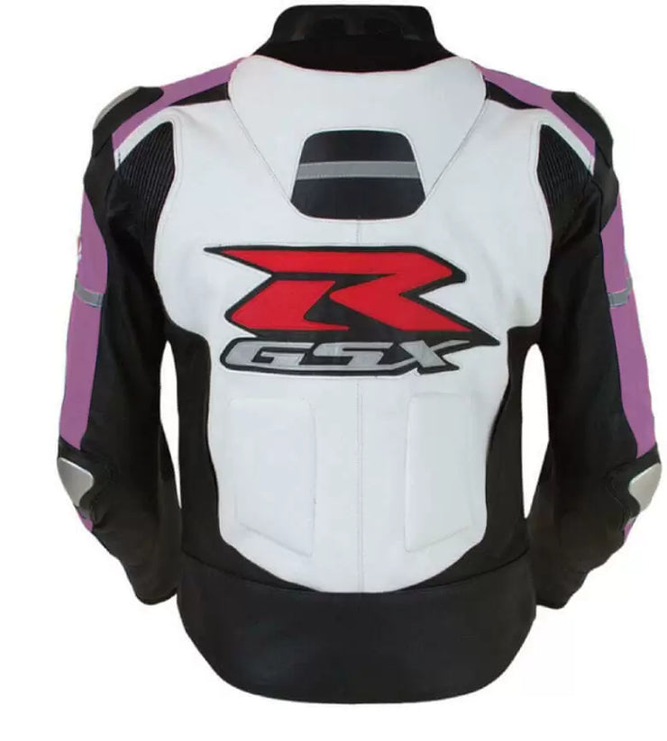 Suzuki GSXR Purple and White Motorcycle Jacket