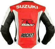 Suzuki GSXR Orange White Motorcycle Racing Jacket