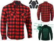 DAT 03 Motorcycle Flannel Lumberjack Shirt with Dupont™Kevlar® CE Armour