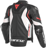 Super Speed 3 Perforated Motorcycle Leather Jacket Black / White / Red