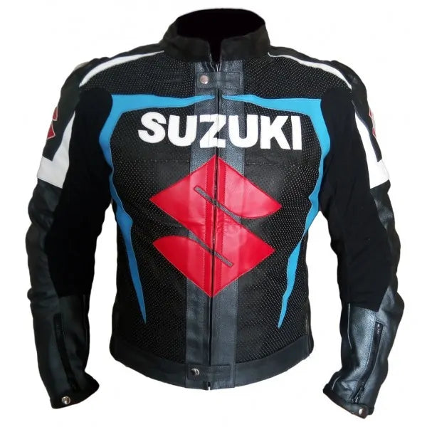 Suzuki Gsxr Black And Blue Safety Pads Motorcycle Jacket