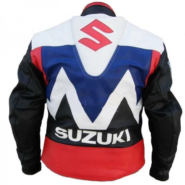 Suzuki Black Blue Racing Jacket with Safety Pads
