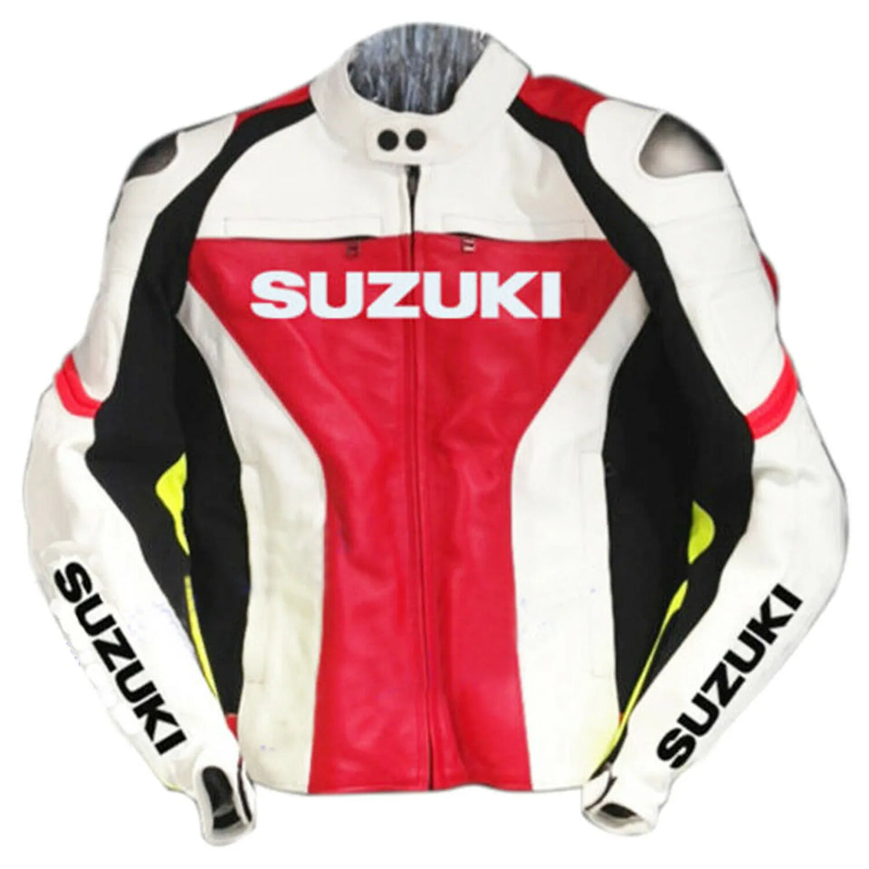 Suzuki Gsxr Red And White Safety Pads Motorcycle Jacket