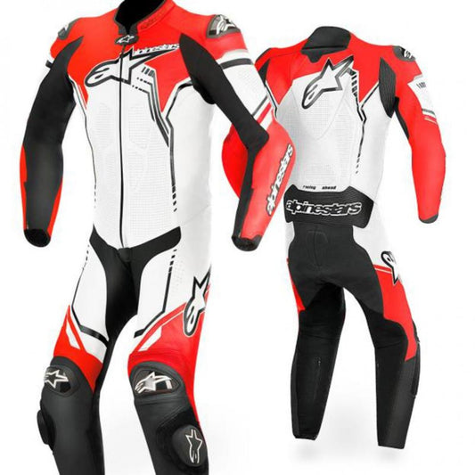 GP PLUS 1-Piece Replica Original Leather Suit (White/Black/Flo Red)