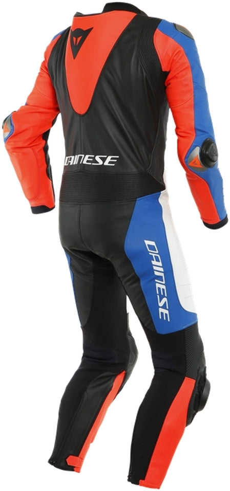 Laguna Seca 5 One Piece Perforated Motorcycle Leather Suit White / Black / Blue